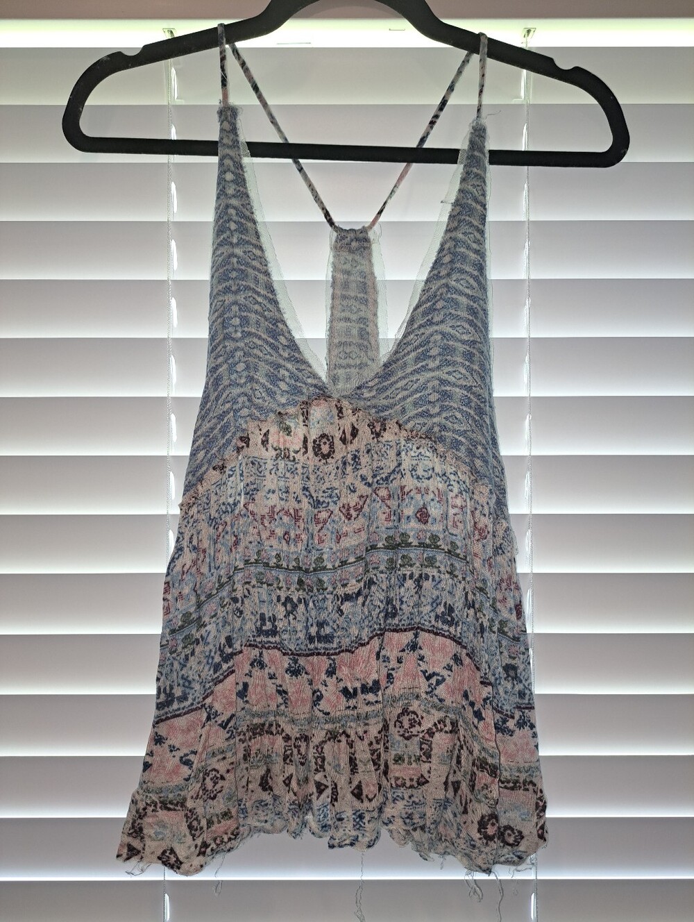 tokyo Darling Blue & Pink Paisley Racerback Tank